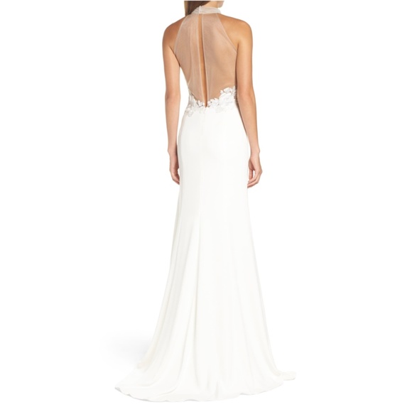 Tadashi Shoji Dianna Embroidered Halter Gown - Picture 4 of 12